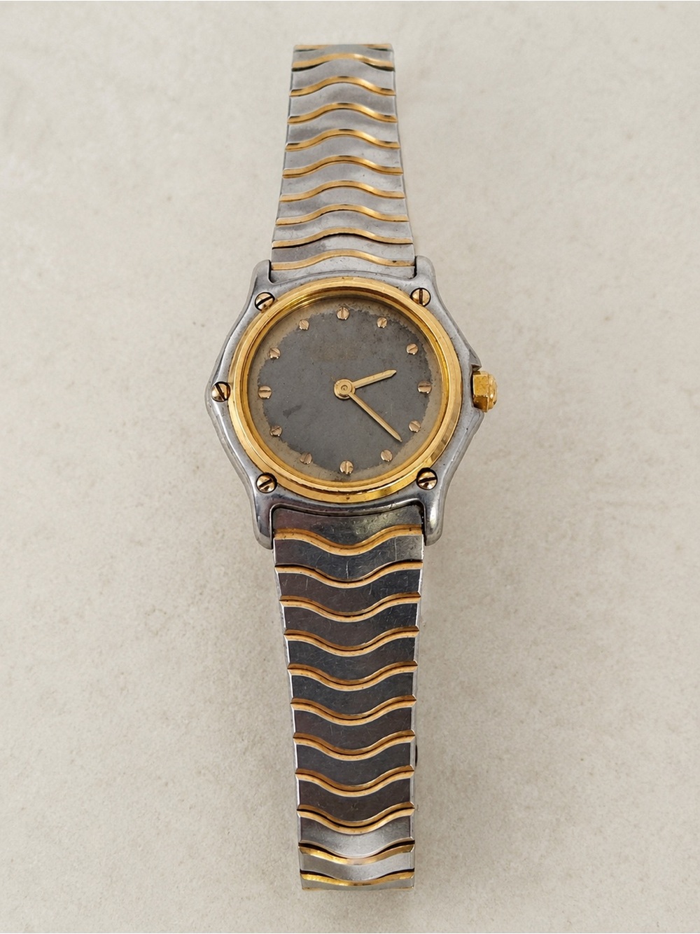 ✨Vintage EBEL Sport Classic Wave 1057901 18K Gold Steel Ladies Watch Swiss 1995